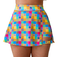 Thumbnail for Retro Plaid Buckle Skort with Pocket