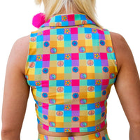 Thumbnail for Retro Plaid Collared Crop