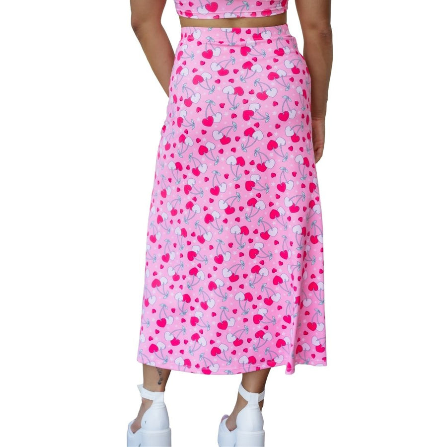 Very Cherry Daisy Skirt Midi Length