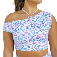 Thumbnail for Gingham Hearts Off The Cuff Top