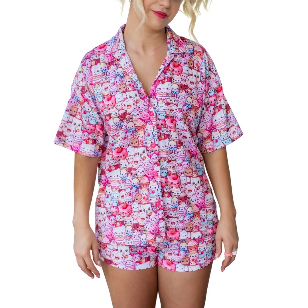 Kawaii Treats Matchy Set - Button up and Shorts