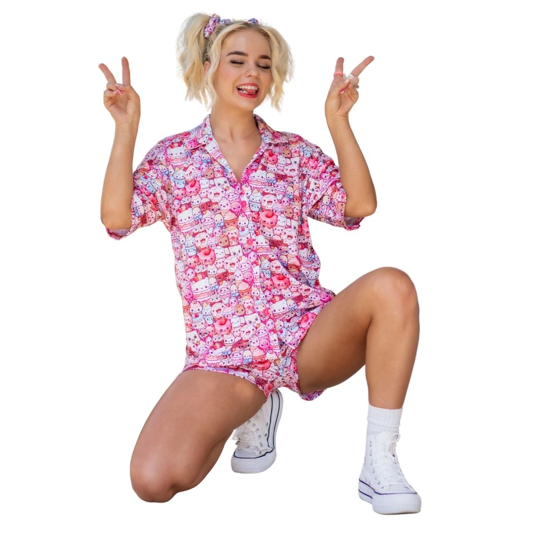 Kawaii Treats Matchy Set - Button up and Shorts