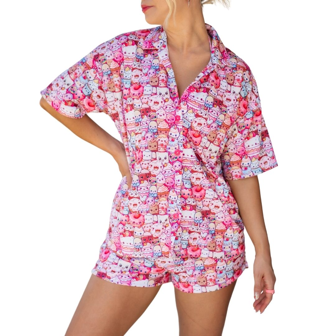Kawaii Treats Matchy Set - Button up and Shorts