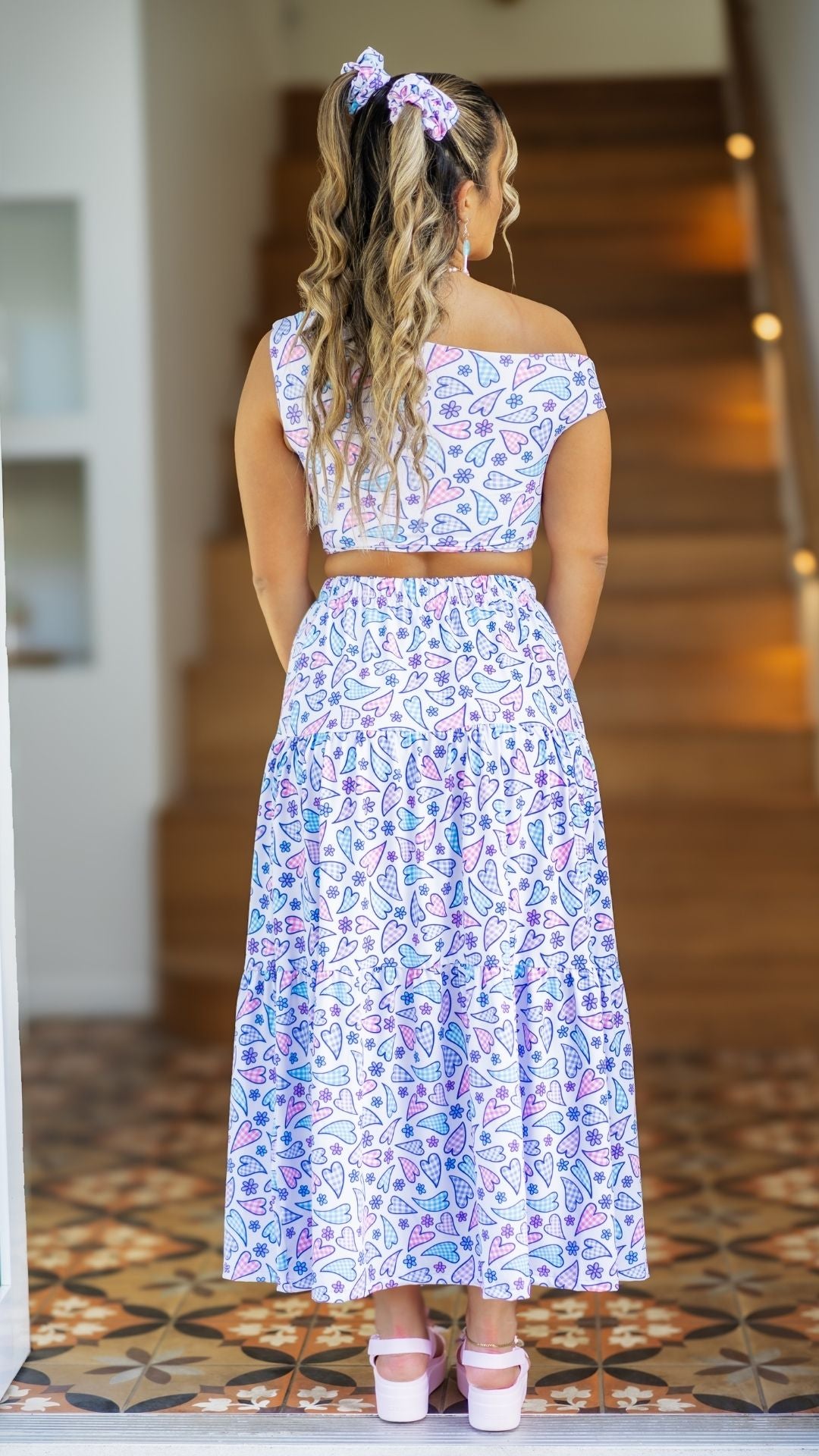 Gingham Hearts Maxi Skirt