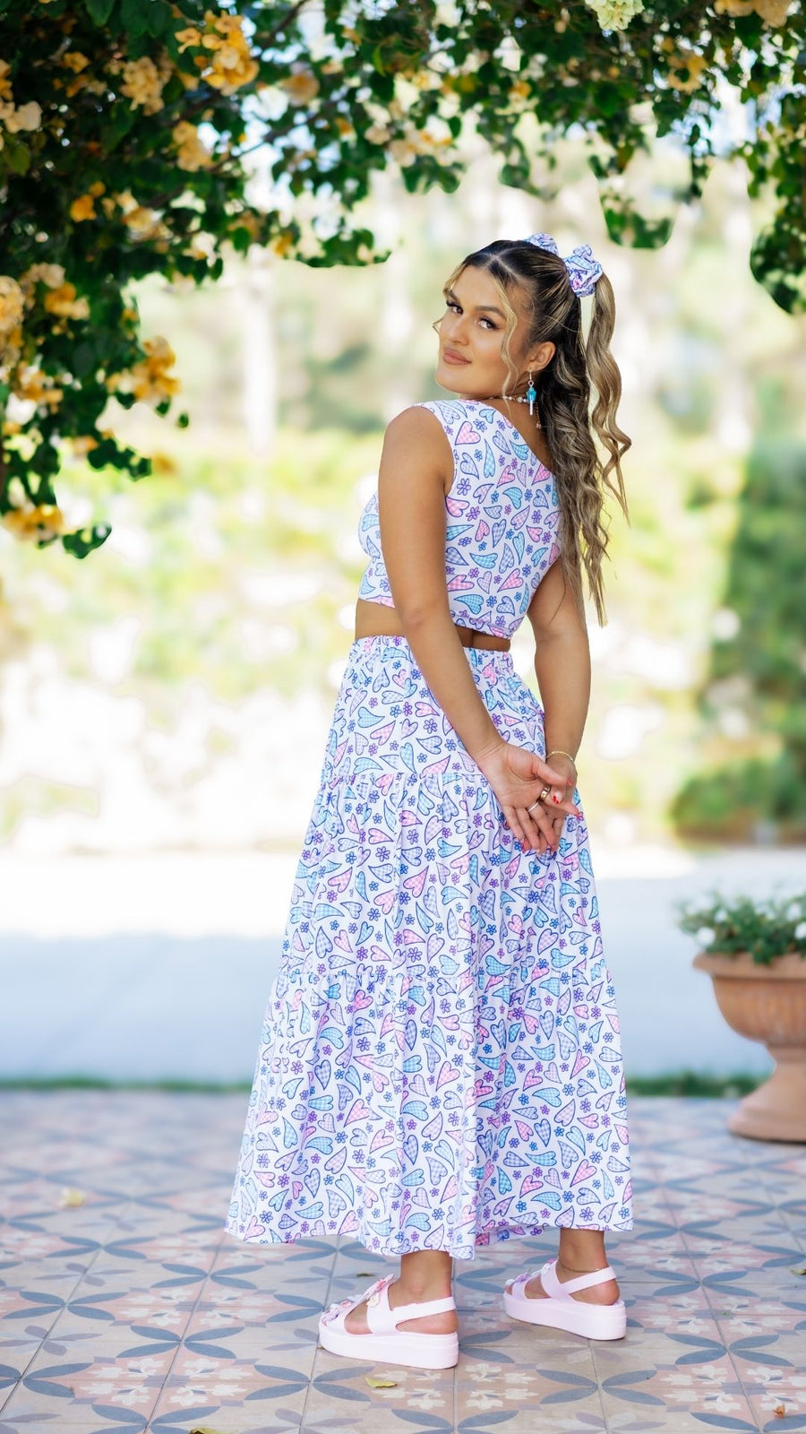 Gingham Hearts Off The Cuff Top