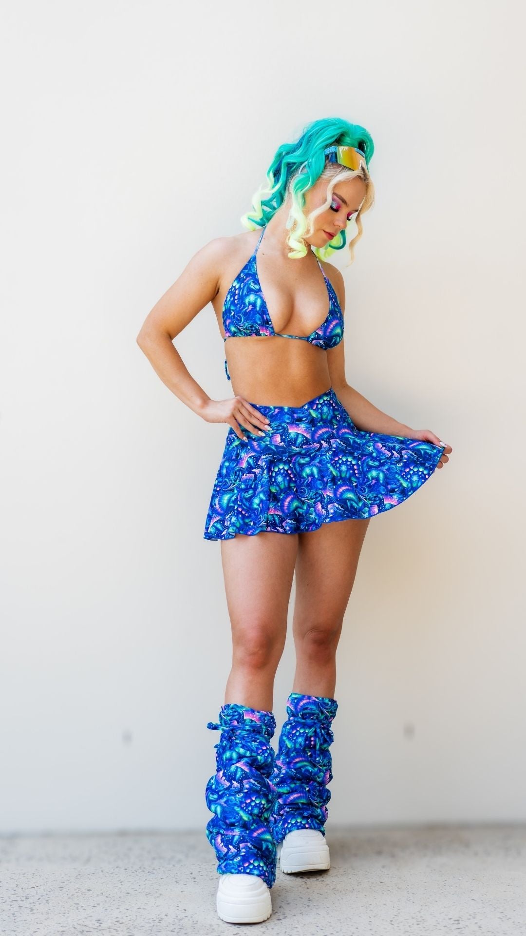 Neon Dino Triangle Bikini Top PRE-ORDER