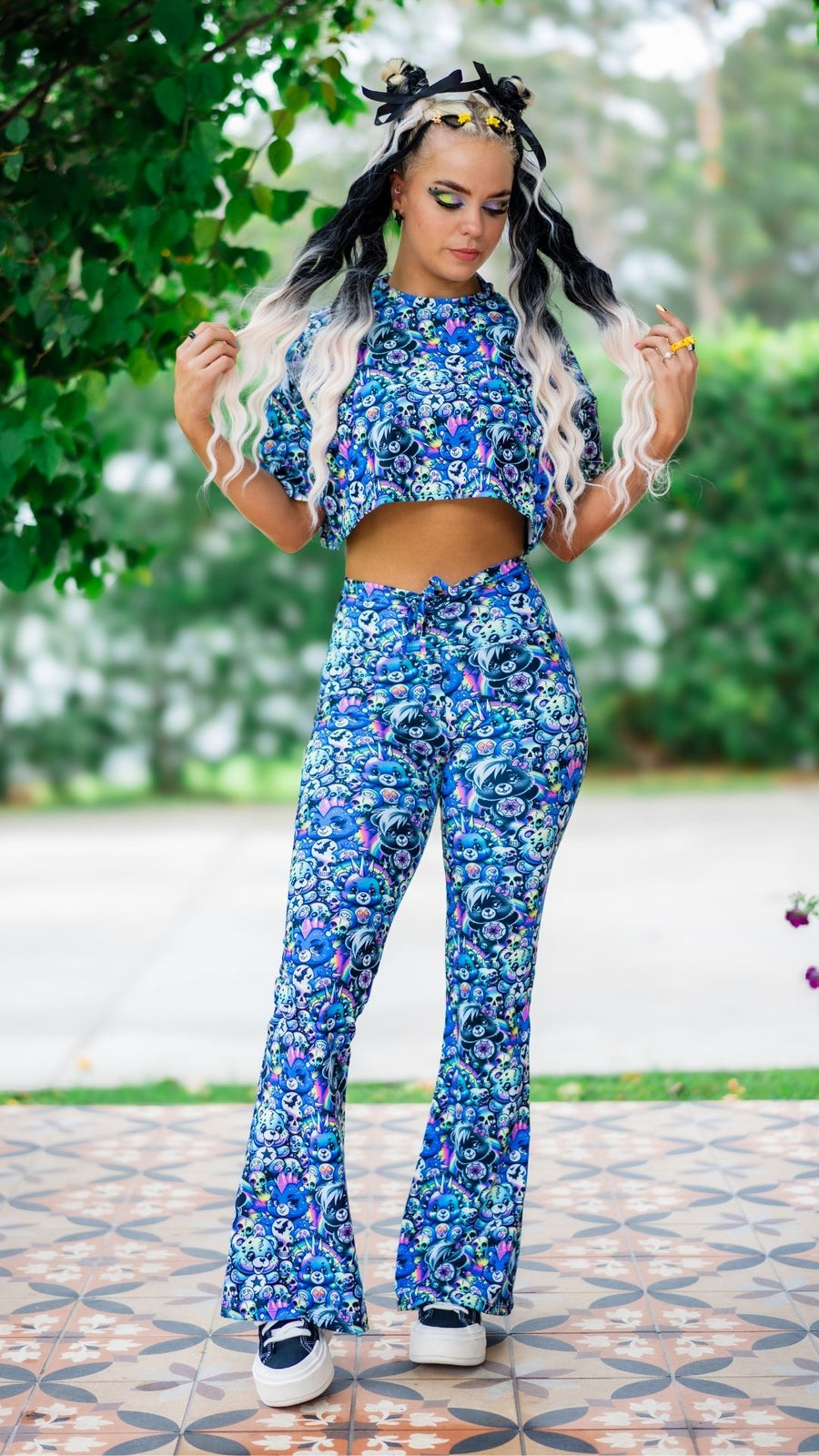 ✨COMING SOON✨ Scare-Bear Drawstring Flares (UV REACTIVE)