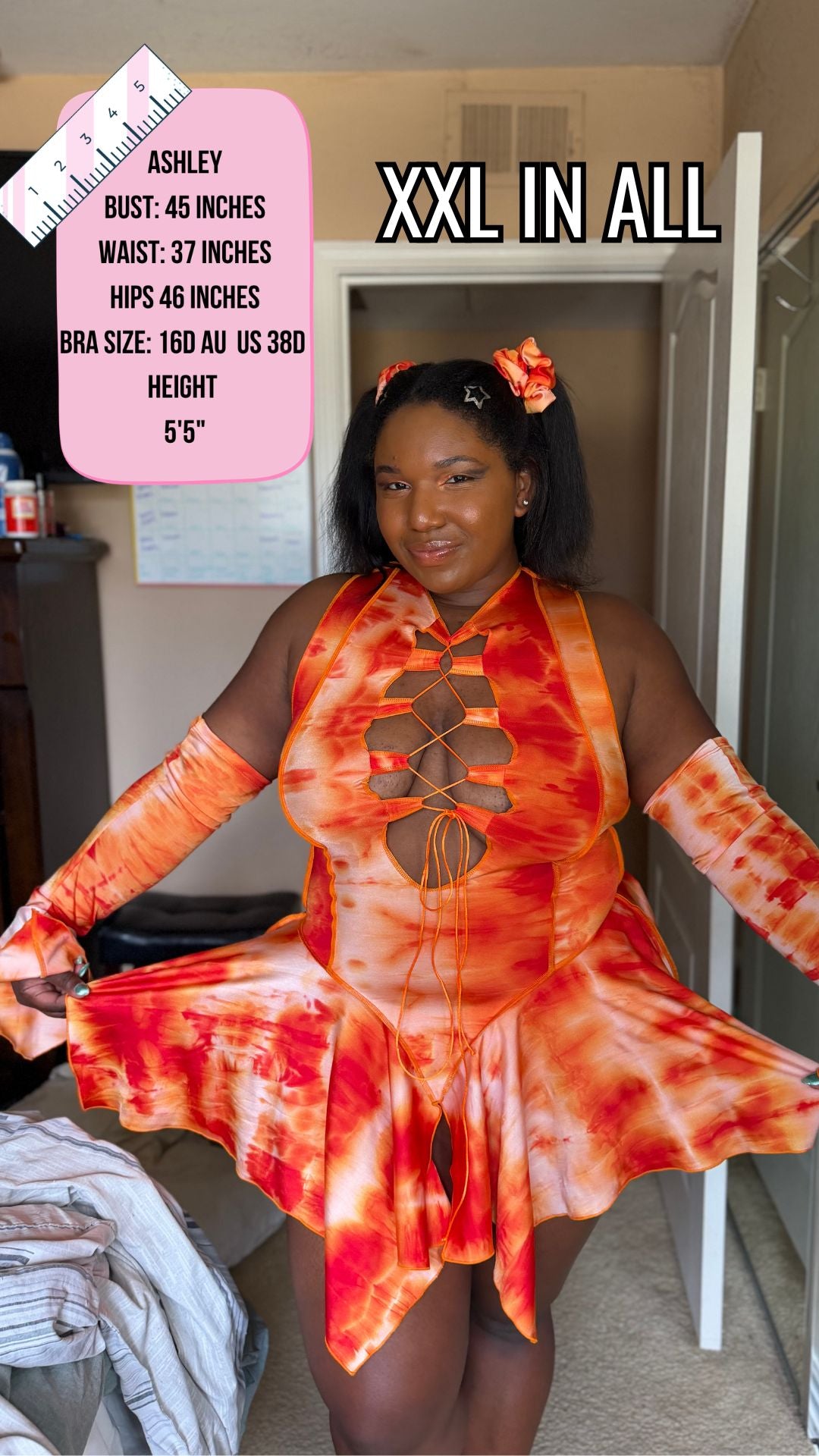 ✨COMING SOON✨ Orange Tie Dye Pixie DRESS
