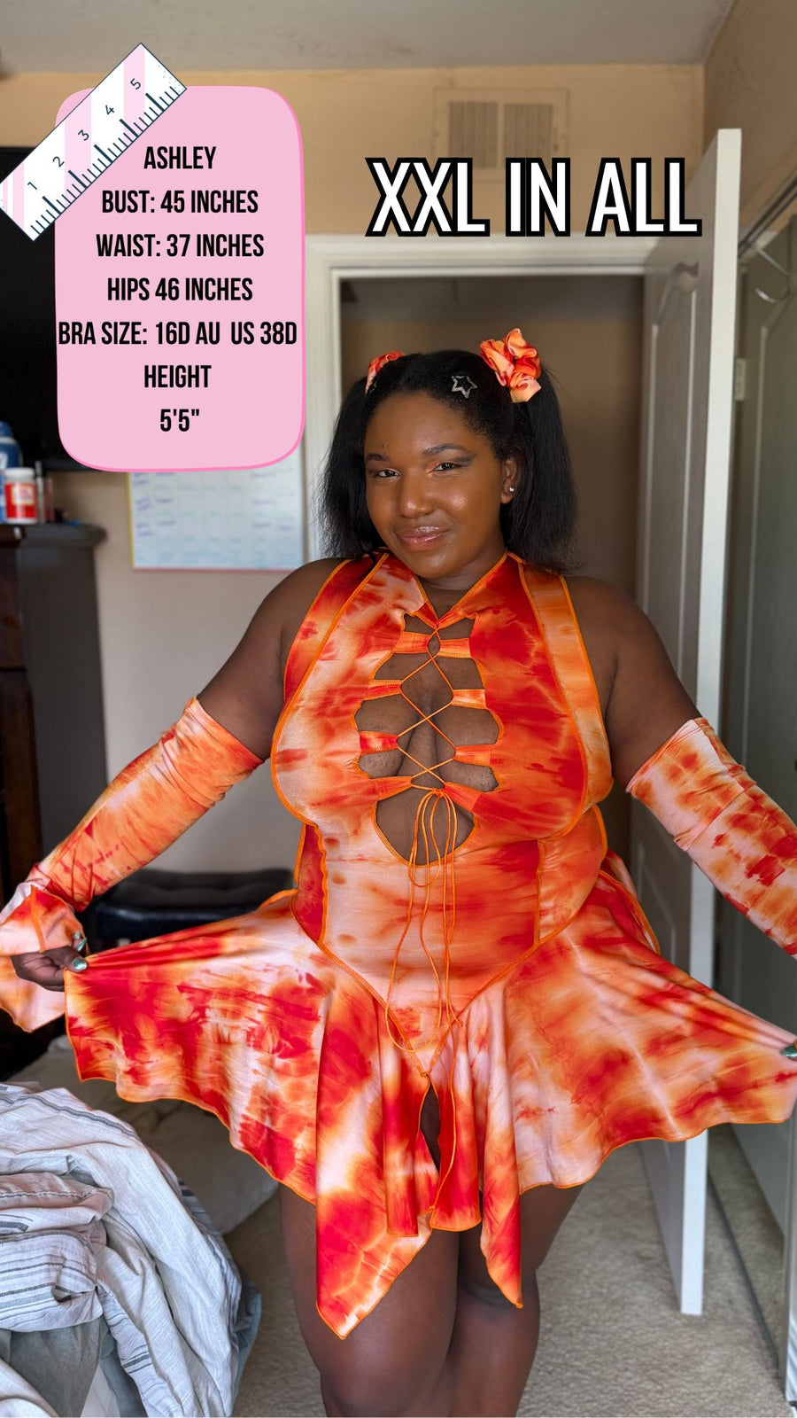 ✨COMING SOON✨ Orange Tie Dye Pixie DRESS