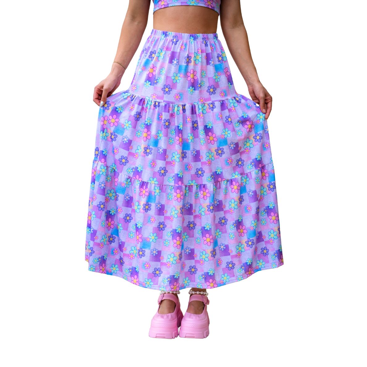 Flower Blanket Maxi Skirt