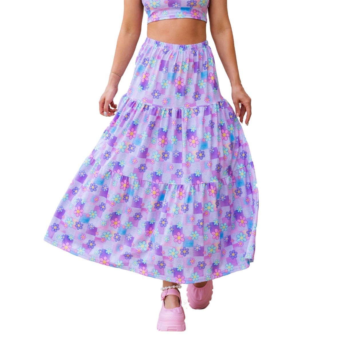 Flower Blanket Maxi Skirt