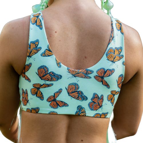 Green Butterfly Ruch Front Top