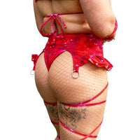 Thumbnail for ✨COMING SOON✨ Red In the Stars Frilly Garter With Built In Leg Wraps