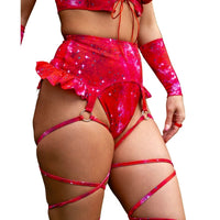 Thumbnail for ✨COMING SOON✨ Red In the Stars Frilly Garter With Built In Leg Wraps