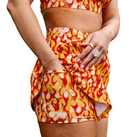 Thumbnail for ✨COMING SOON✨ Buckle Skort Orange Flame