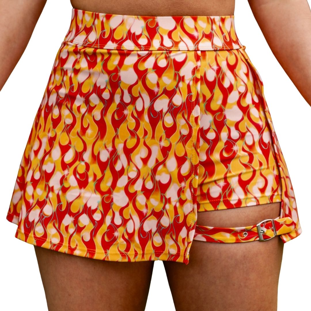 ✨COMING SOON✨ Buckle Skort Orange Flame