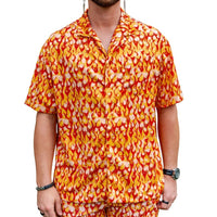 Thumbnail for ✨COMING SOON✨ Mens Button Up Orange Flame