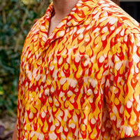 Thumbnail for ✨COMING SOON✨ Mens Button Up Orange Flame