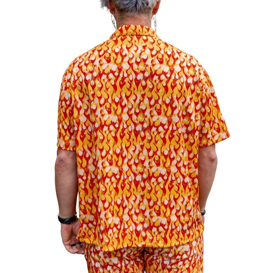✨COMING SOON✨ Mens Button Up Orange Flame