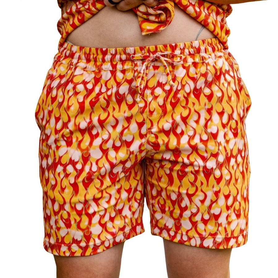✨COMING SOON✨ Mens Shorts Board Short Orange Flame