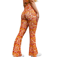 Thumbnail for ✨COMING SOON✨ Orange Flame Drawstring Flares