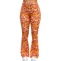 Thumbnail for ✨COMING SOON✨ Orange Flame Drawstring Flares