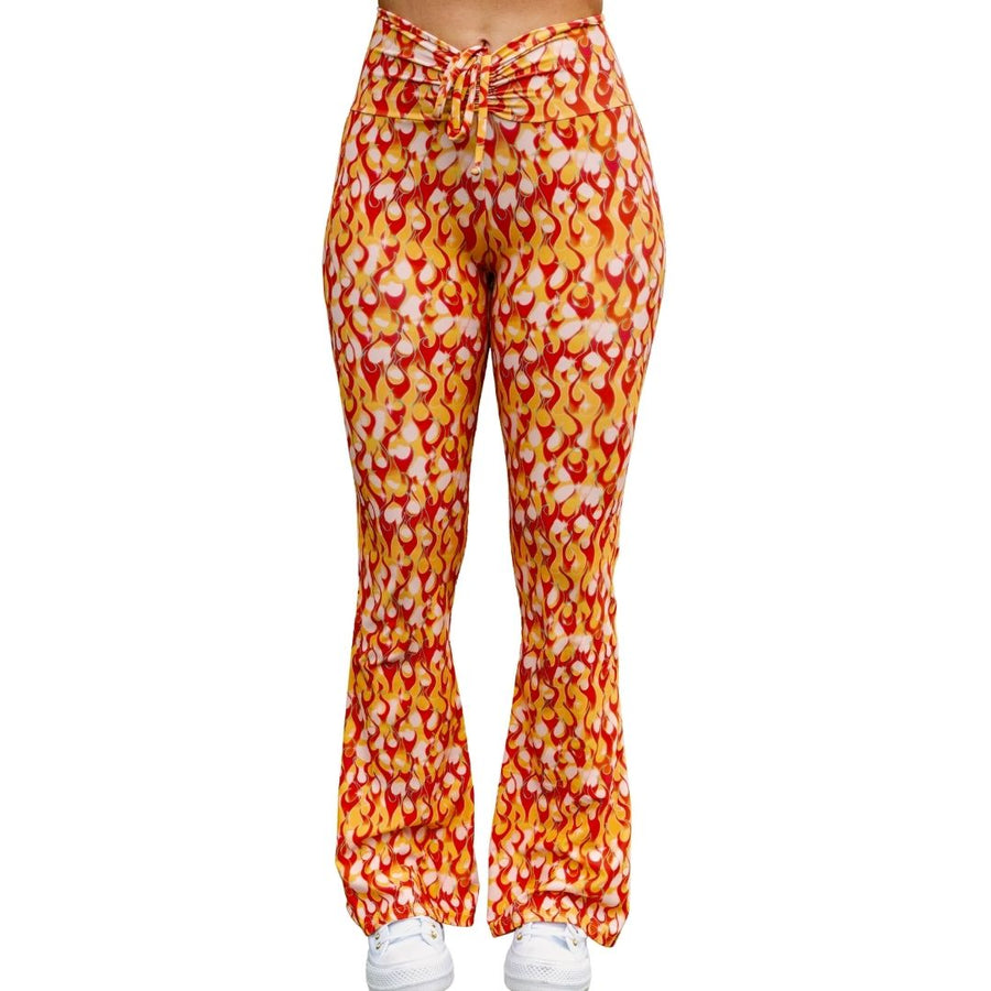 ✨COMING SOON✨ Orange Flame Drawstring Flares