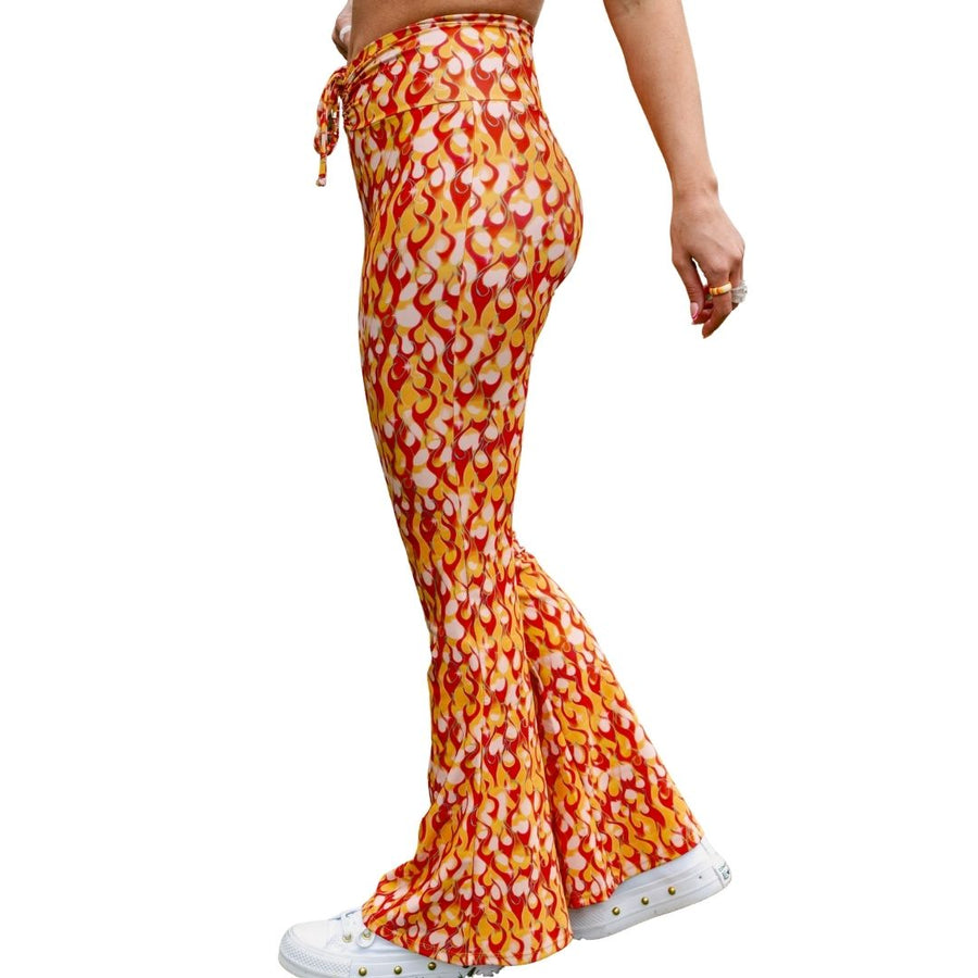 ✨COMING SOON✨ Orange Flame Drawstring Flares