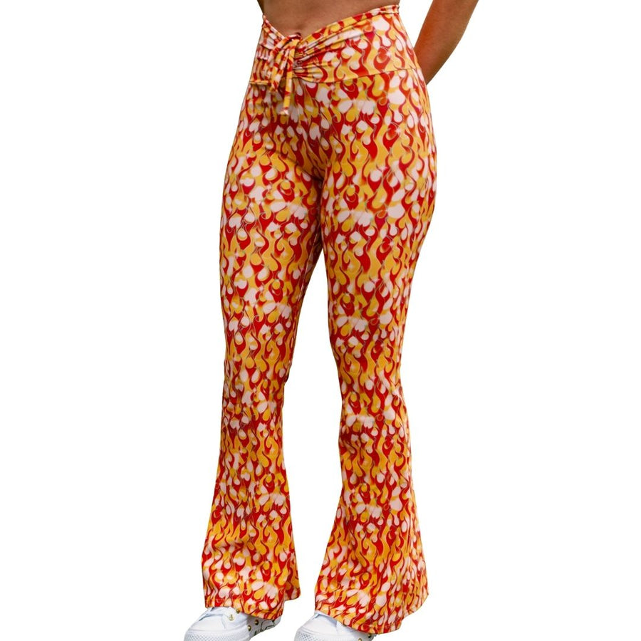 ✨COMING SOON✨ Orange Flame Drawstring Flares