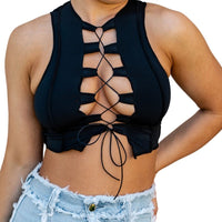 Thumbnail for Black Reverse Seam Top Extra Support