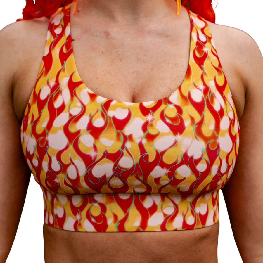 ✨COMING SOON✨ High Support Crop Orange Flame