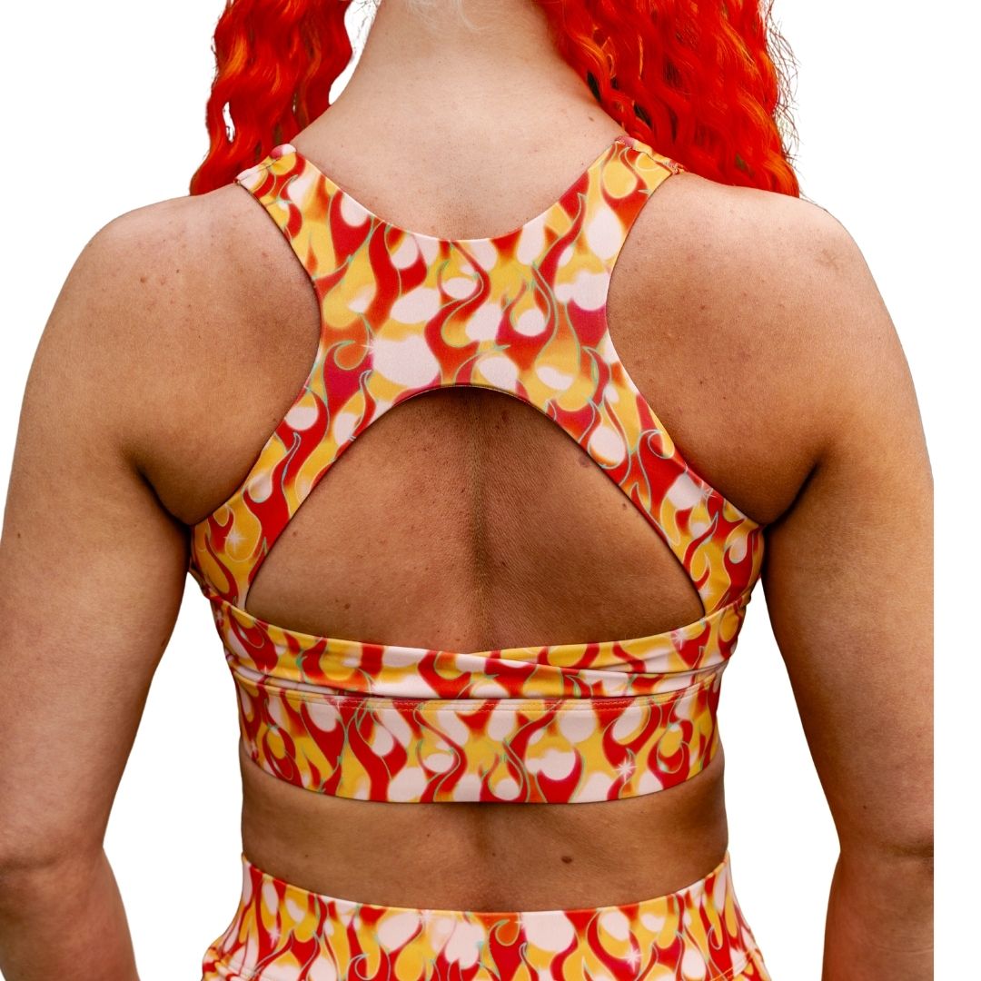 ✨COMING SOON✨ High Support Crop Orange Flame