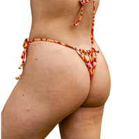 Thumbnail for ✨COMING SOON✨ Orange Flame Gathered String Bikini Bottoms