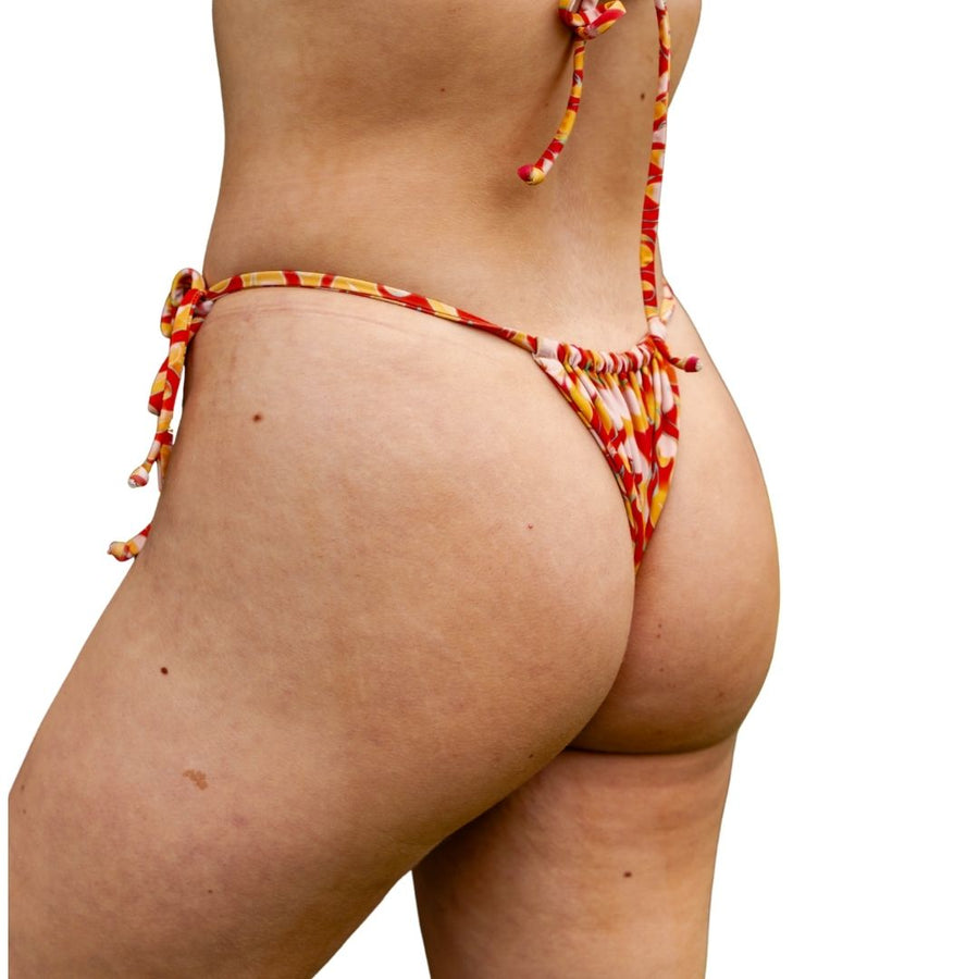 ✨COMING SOON✨ Orange Flame Gathered String Bikini Bottoms