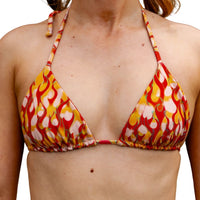 Thumbnail for ✨COMING SOON✨ Triangle Bikini Top Orange Flame