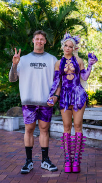Thumbnail for ✨COMING SOON✨ Purple Tie Dye Mens Shorts Board Short Length