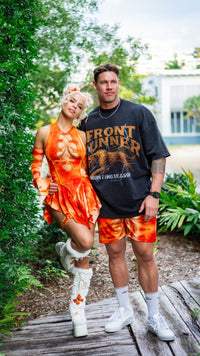 Thumbnail for ✨COMING SOON✨ Orange Tie Dye Mens Shorts Board Short Length