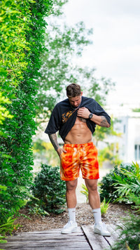 Thumbnail for ✨COMING SOON✨ Orange Tie Dye Mens Shorts Board Short Length