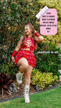 Thumbnail for ✨COMING SOON✨ Red In The Stars Ruffle Mini Skort