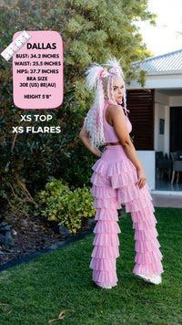 Thumbnail for ✨COMING SOON✨ Pink Glitter Ruffle Flares