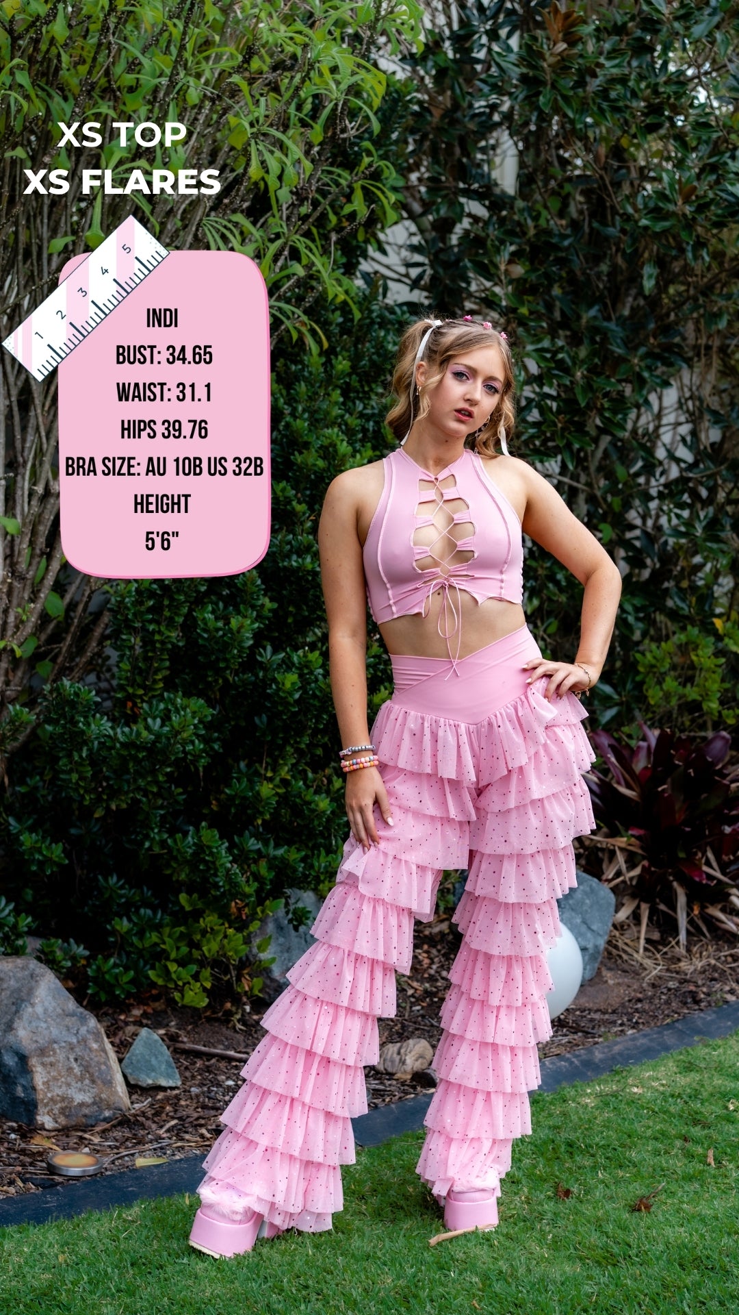 ✨COMING SOON✨ Pink Glitter Ruffle Flares