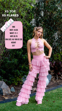 Thumbnail for ✨COMING SOON✨ Pink Glitter Ruffle Flares