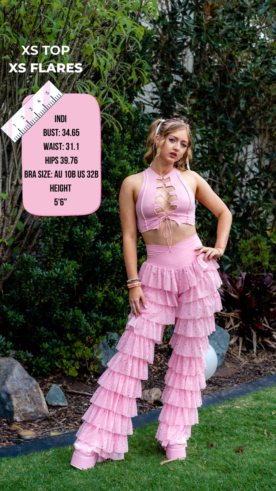 ✨COMING SOON✨ Pink Glitter Ruffle Flares
