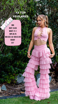 Thumbnail for ✨COMING SOON✨ Pink Glitter Ruffle Flares