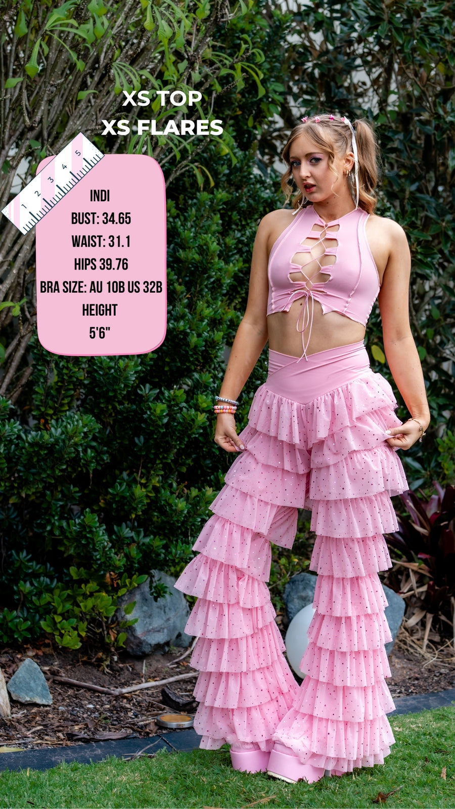 ✨COMING SOON✨ Pink Glitter Ruffle Flares