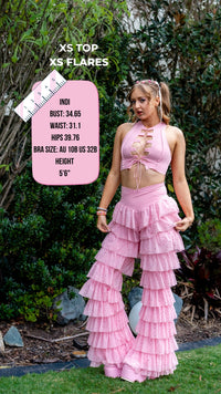 Thumbnail for ✨COMING SOON✨ Pink Glitter Ruffle Flares