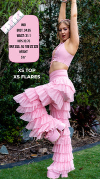 Thumbnail for ✨COMING SOON✨ Pink Glitter Ruffle Flares