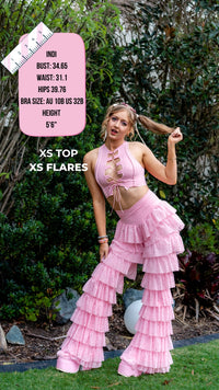Thumbnail for ✨COMING SOON✨ Pink Glitter Ruffle Flares