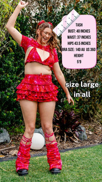 Thumbnail for ✨COMING SOON✨ Red In The Stars Ruffle Mini Skort