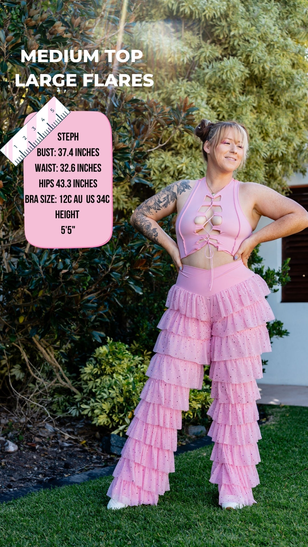 ✨COMING SOON✨ Pink Glitter Ruffle Flares